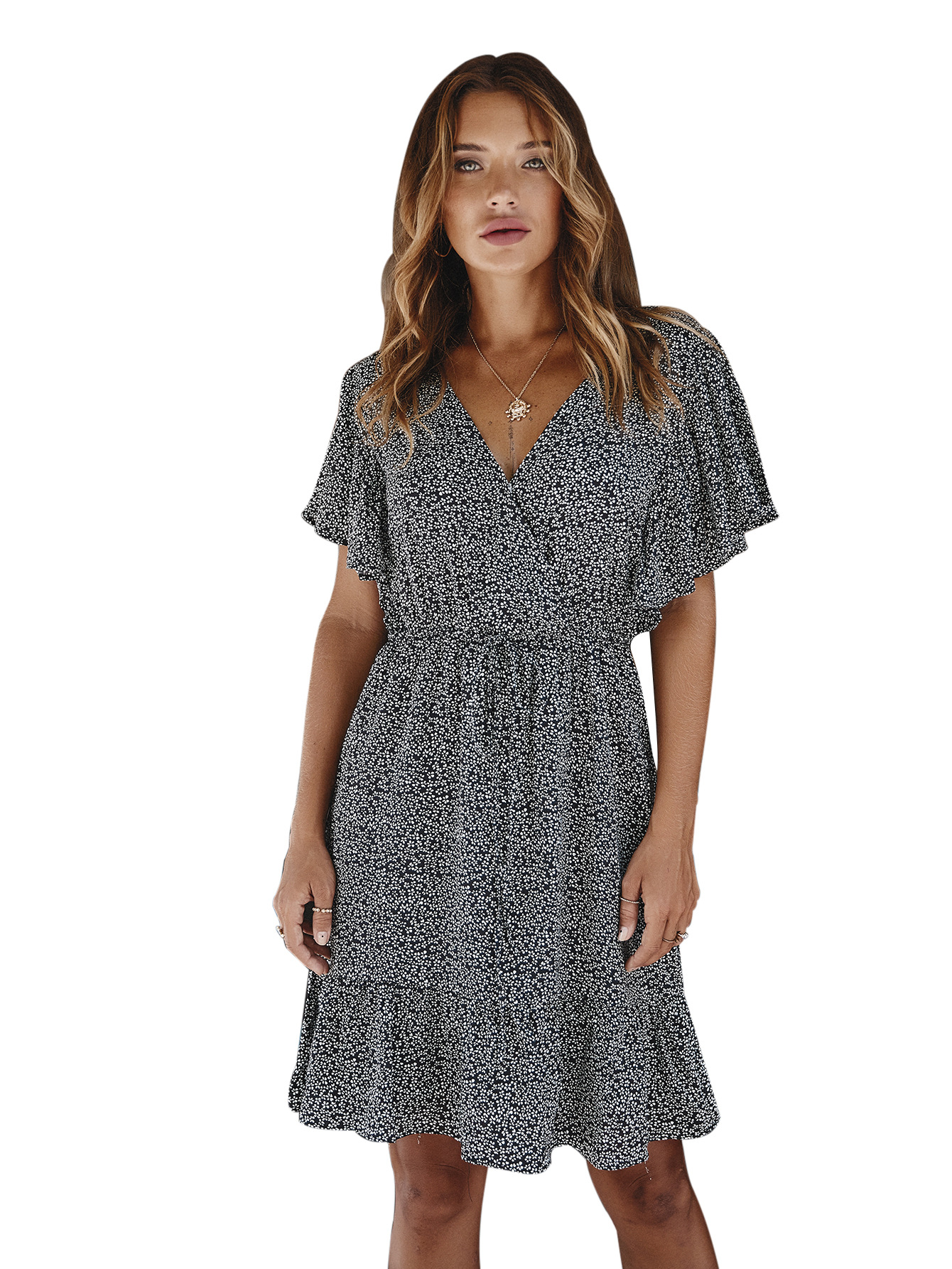 Womens Spring Dress Original Design Ruffle Hem Sexy Silhouette Perfect for Parties or Casual Outings Wholesale