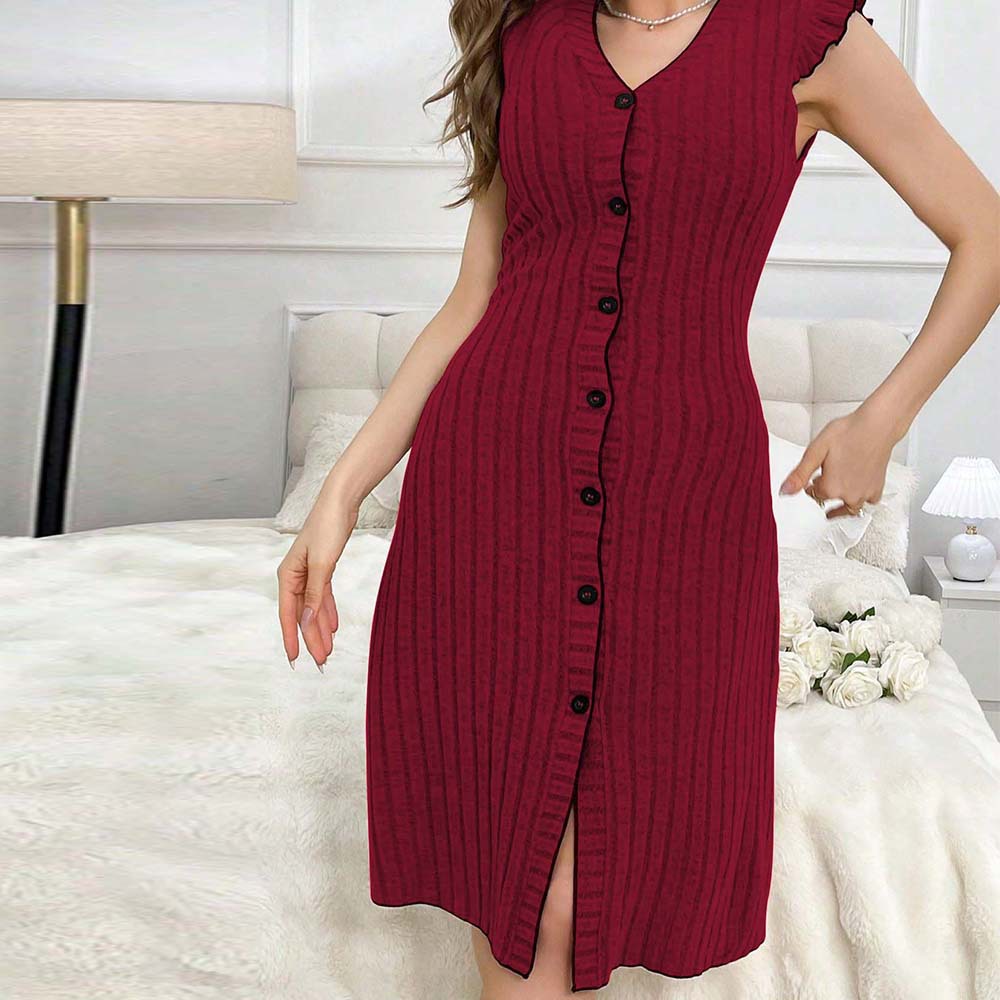 Women's Summer Casual V-Neck Sleeveless Dress