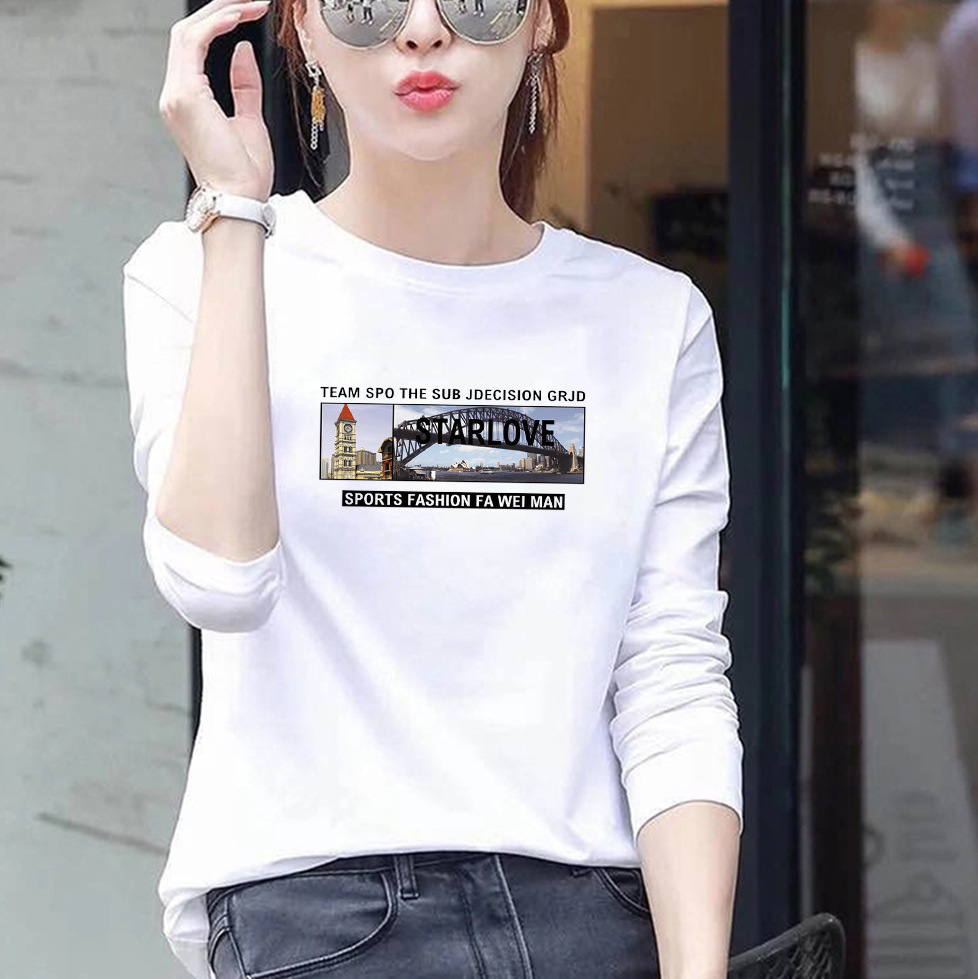 Womens Loose Fit Round Neck Long Sleeve T Shirt 95 Cotton Floral Print Plus Size Casual Spring Wear Wholesale