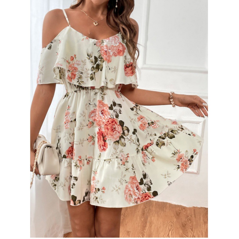 Women's Bohemian Floral Strappy Dress