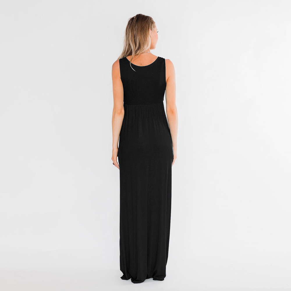 Summer Womens Dress Sleeveless High Waist Twist Knot Pleated Design Slim Fit Elegant Evening Wear Wholesale