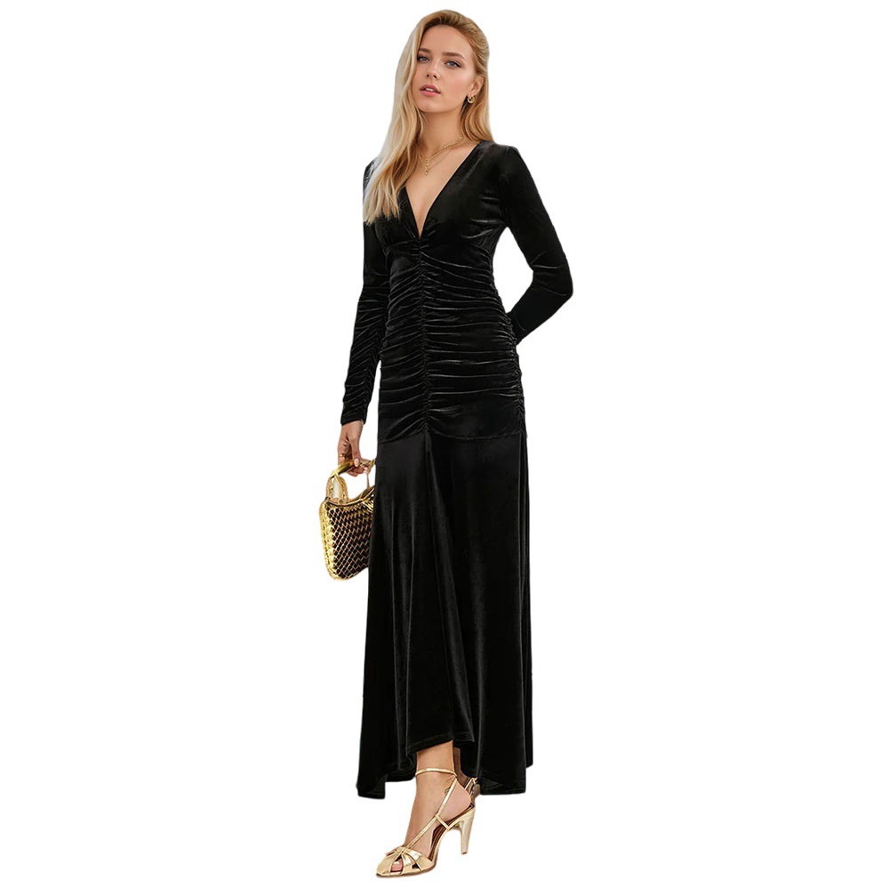 Women's Slim Fit V-Neck Maxi Dress