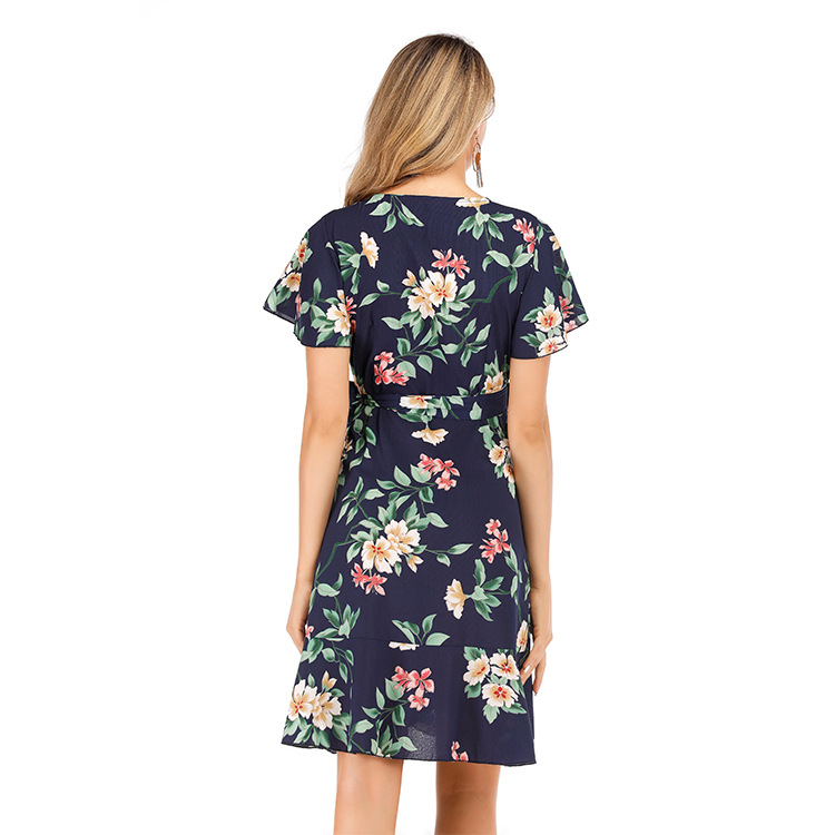 V Neck A Line Dress Spring Collection Quality Fabric Casual Style Wholesale for Womens Streetwear Fashion