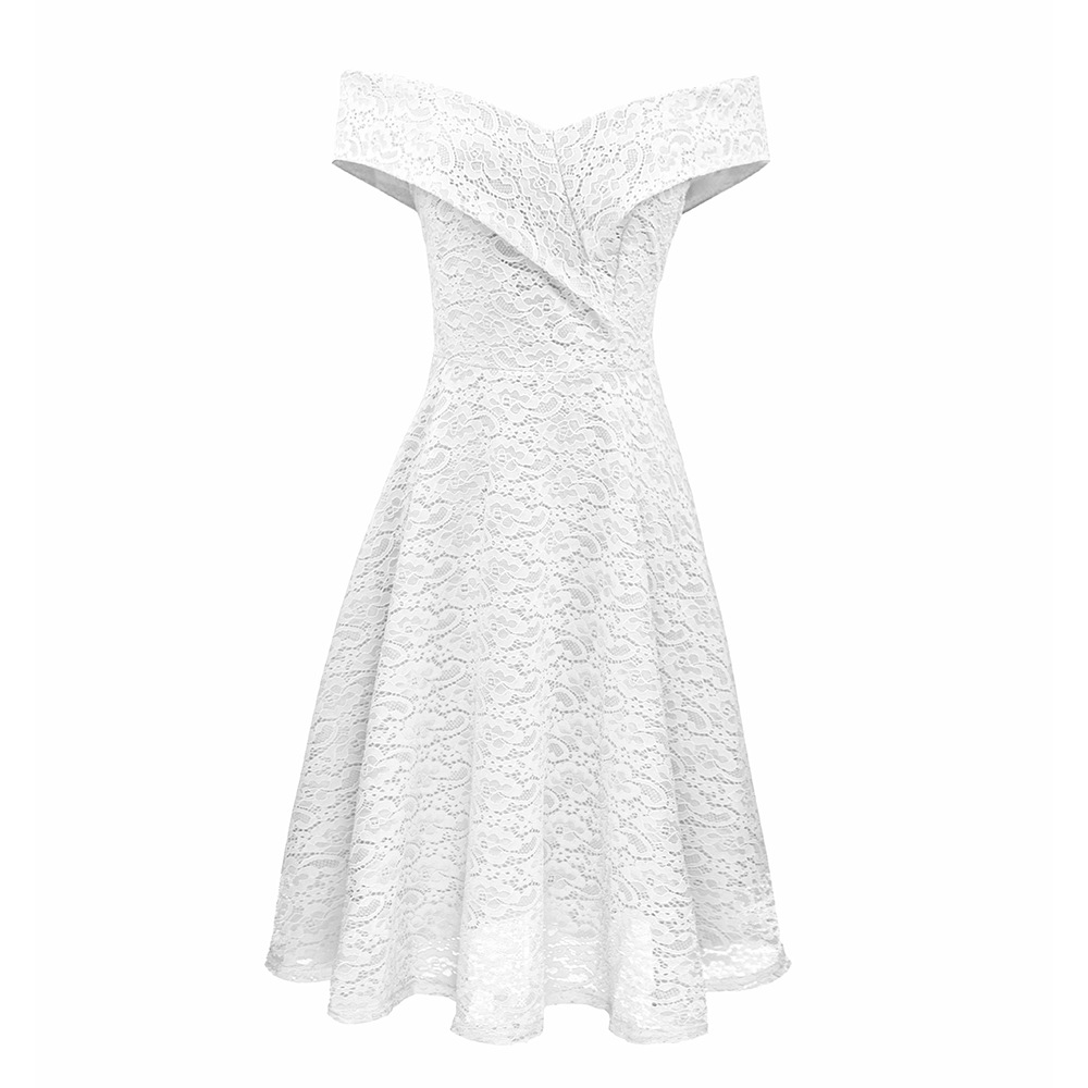 Off Shoulder Lace Dress Elegant Design Autumn Winter Style Perfect for Bridesmaids Wholesale Available