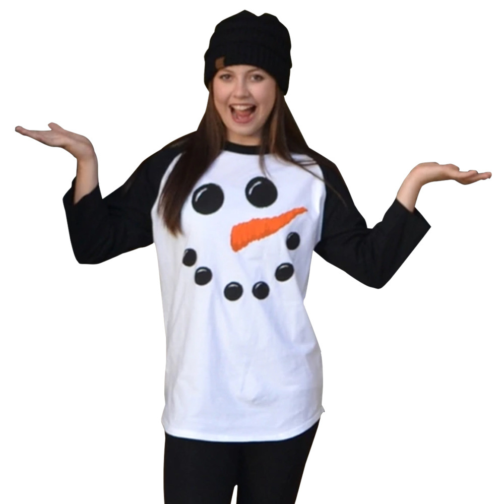 Womens Long Sleeve T Shirt Round Neck Printed Comfortable Fabric Autumn Fashion Christmas Occasion Wholesale