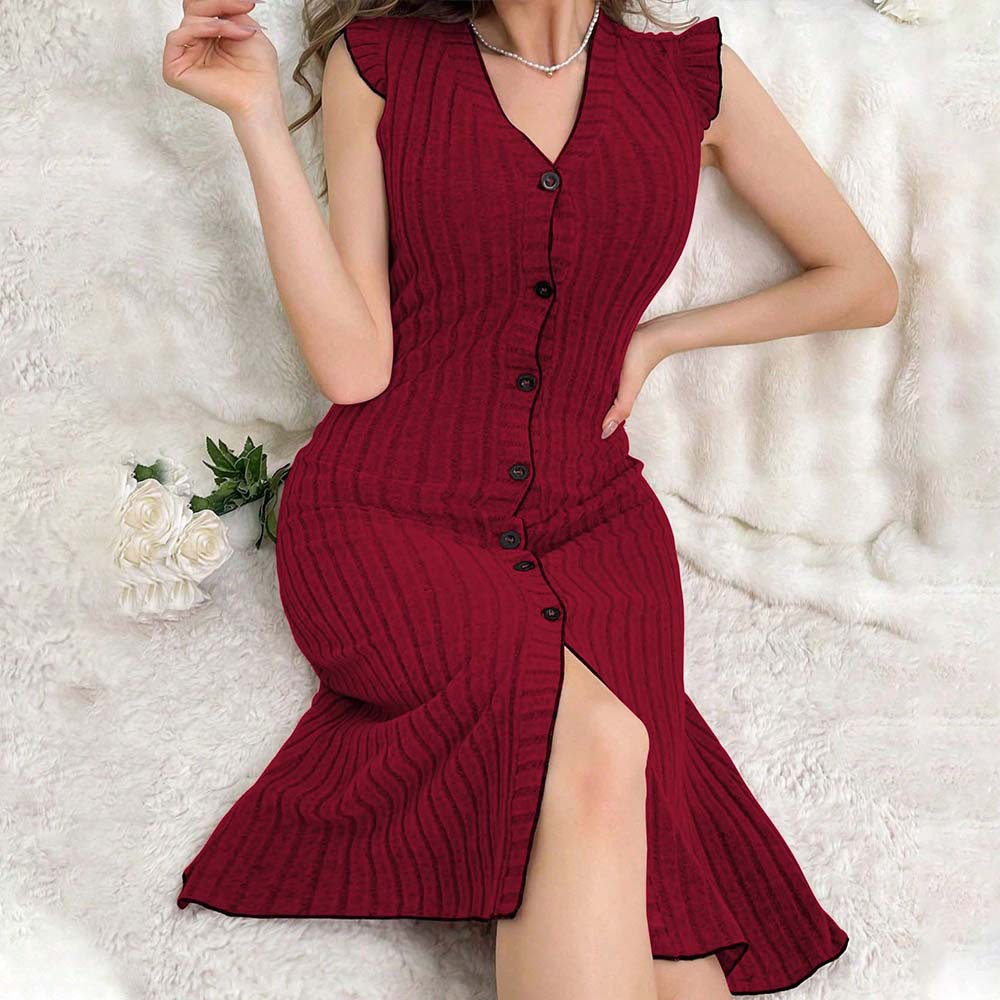 Women's Summer Casual V-Neck Sleeveless Dress