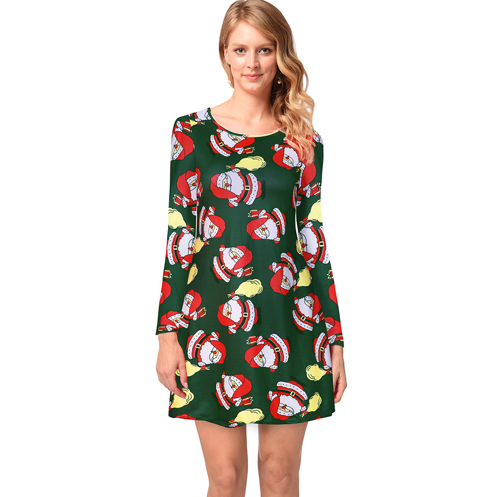Womens Floral Christmas Dress Autumn Collection Elegant Style Perfect for Holiday Parties Wholesale Available
