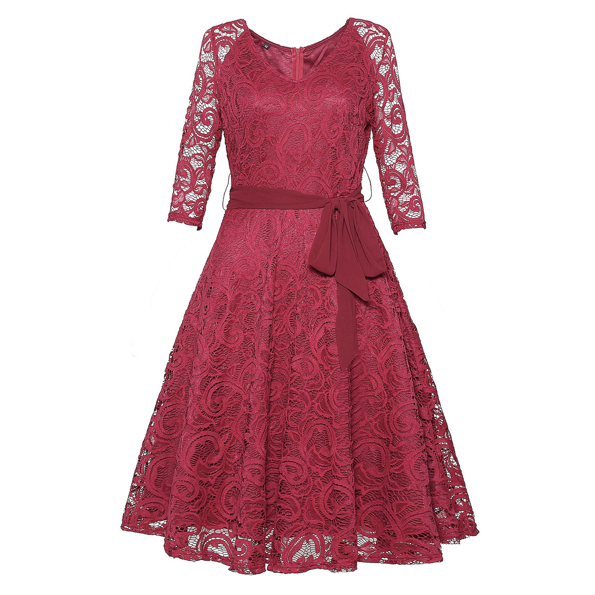 Vintage Lace A Line Dress High End European Style Spring Fashion for Women Wholesale Available