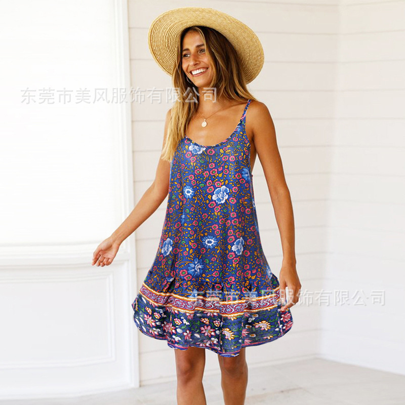 Spring Fashion Womens A Line Dress Sleeveless Round Neck Flowy Design Casual Streetwear Wholesale Available