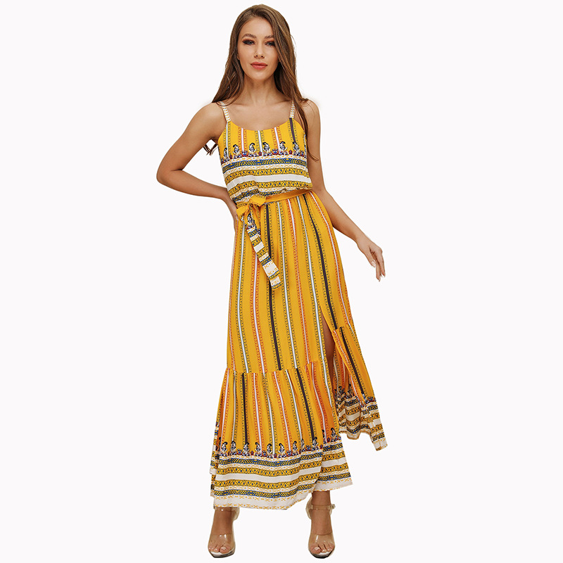 Bohemian Print Maxi Dress Womens Sleeveless Ethnic Style Comfortable Fabric Perfect for Summer Events Wholesale