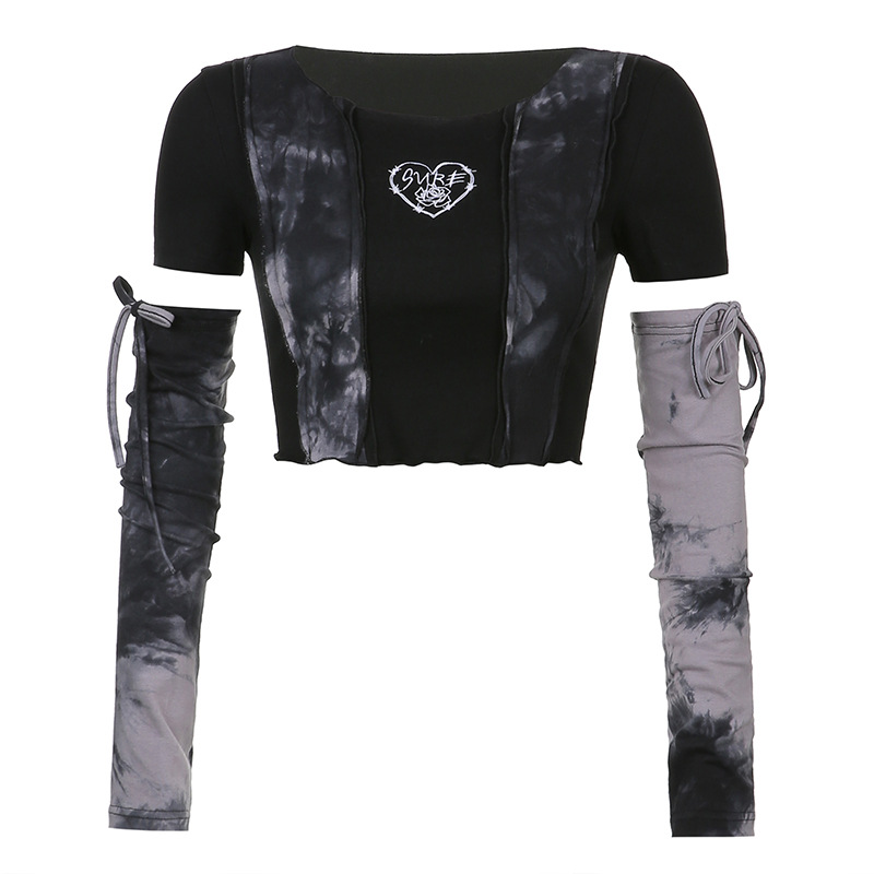Black Long Sleeve T Shirt Off Shoulder Design Sheer Mesh Cropped Fit Casual Wear for Women Wholesale Available