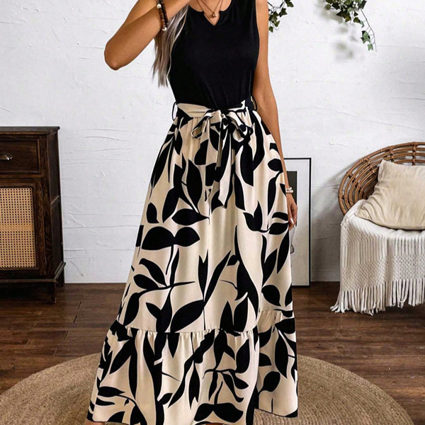 Elegant Color Block Sleeveless Dress for Women Spring Summer Fashion Perfect for Casual or Formal Occasions Wholesale