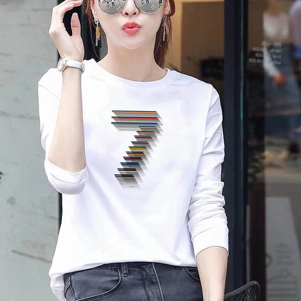 Womens Loose Fit Round Neck Long Sleeve T Shirt 95 Cotton Floral Print Plus Size Casual Spring Wear Wholesale
