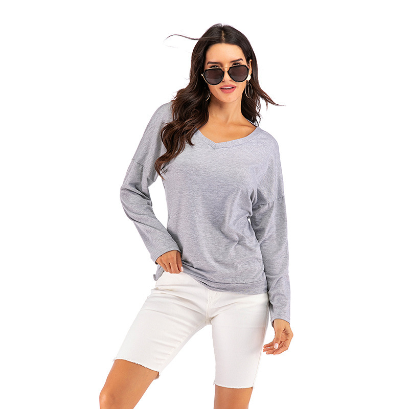 Womens Long Sleeve T Shirt Loose Fit Mid Length Comfortable Fabric Spring Casual Wear Wholesale Available