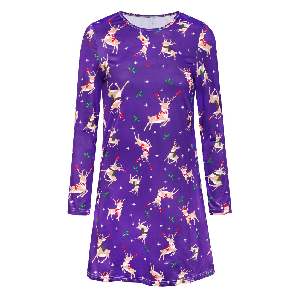 Womens Long Sleeve Printed T Shirt Autumn Winter Style Casual Wear for Christmas Wholesale Available