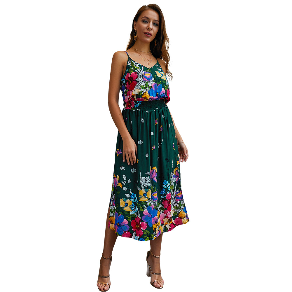 Summer Floral Print Maxi Dress Sleeveless Original Design Lightweight Fabric Perfect for Casual Outings Wholesale