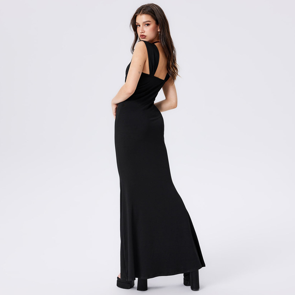 Sexy Slim Fit Long Mermaid Dress with Square Neck and Bodycon Design
