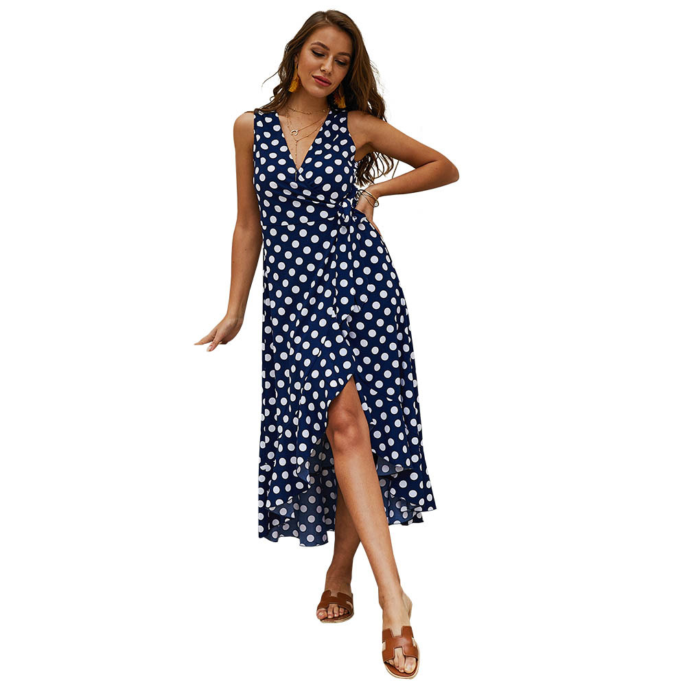 Sleeveless Polka Dot Dress Original Design Summer Style Casual Wear Wholesale Available private label