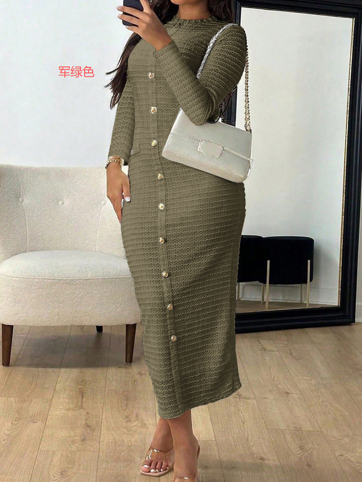 Elegant High Quality Bodycon Long Dress for Women Autumn Winter