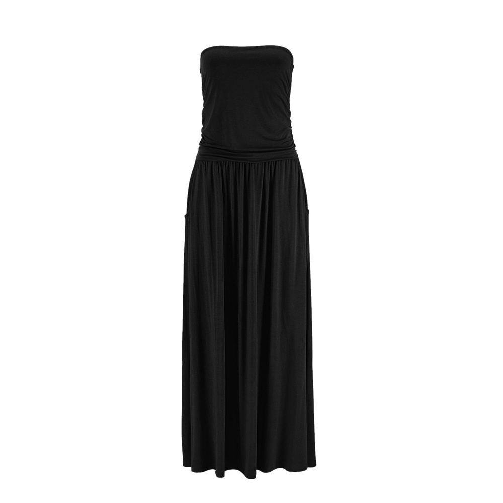 Summer Womens Strapless Maxi Dress Off Shoulder Loose Fit Elegant Style Perfect for Beach or Casual Events