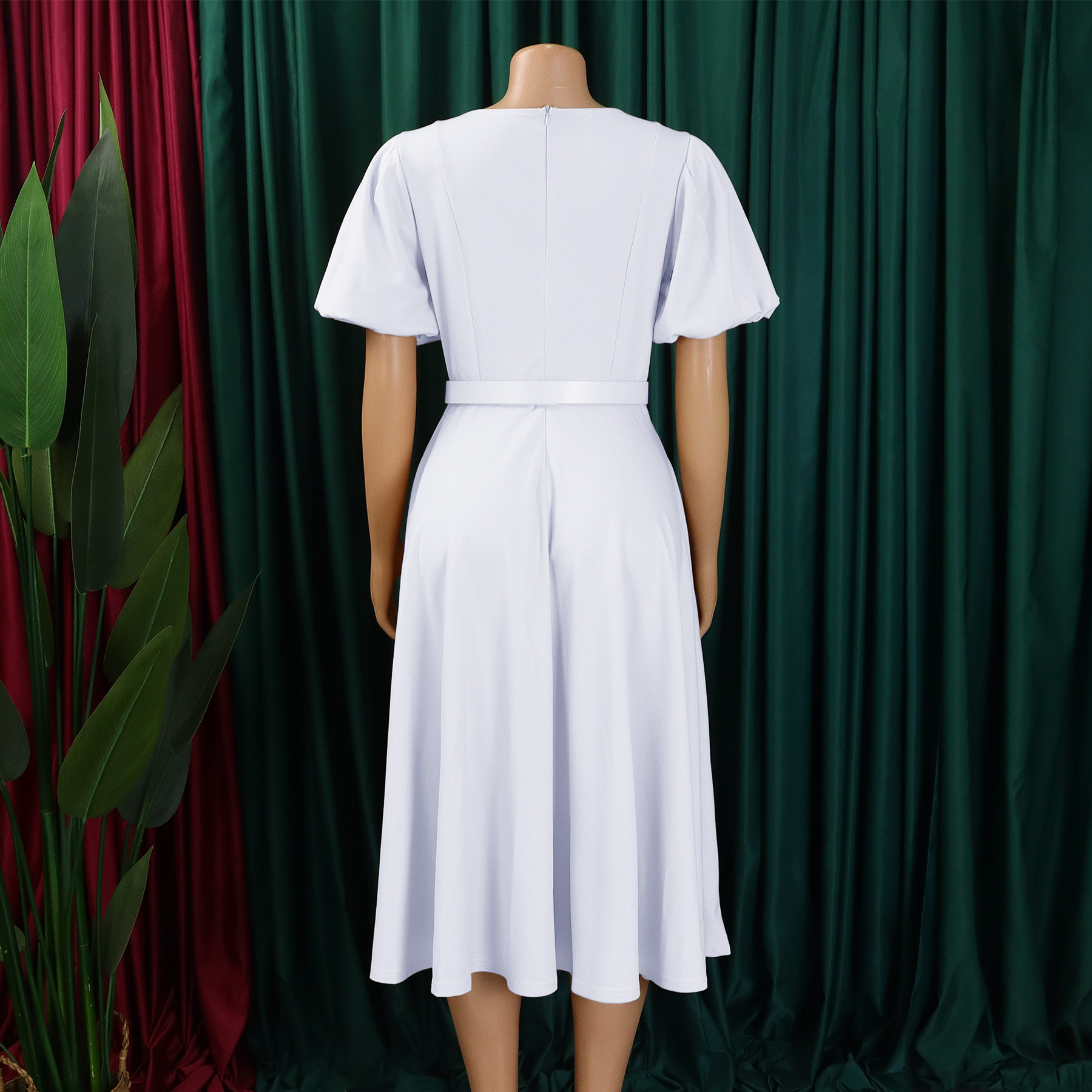 Plus Size Women's Fashion Summer New Arrival Elegant High Waist African Dress with Flared Skirt and Bubble Design