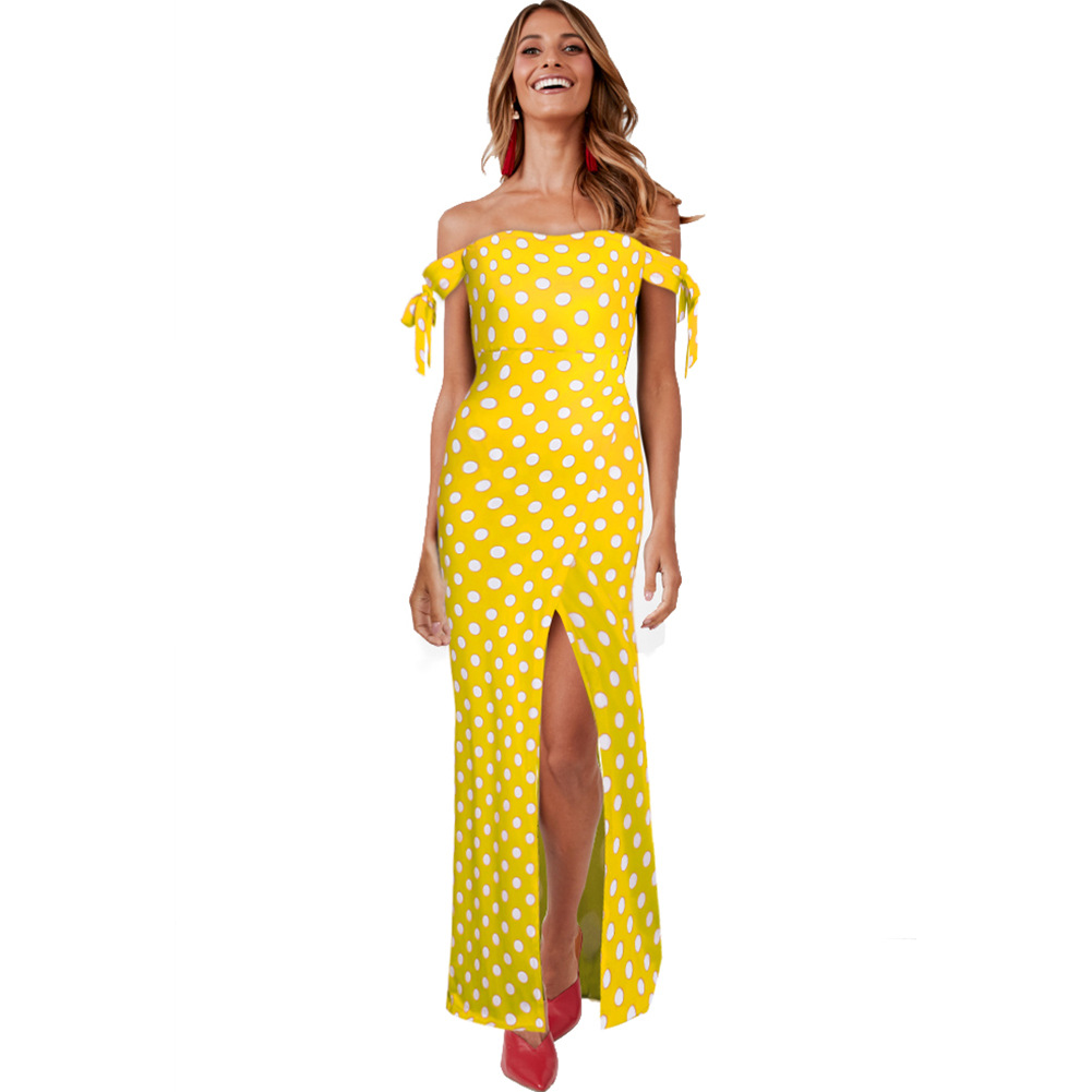 Polka Dot Dress Slim Fit Strapless Floral Print Summer Fashion for Women Wholesale Available