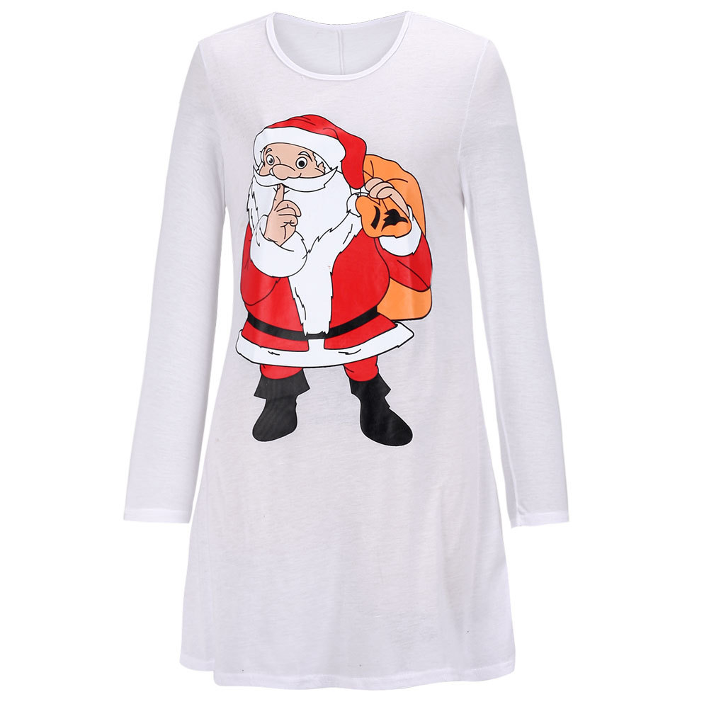 Custom Womens Long Sleeve Dress Christmas Print Family Matching Fall Collection Wholesale Available
