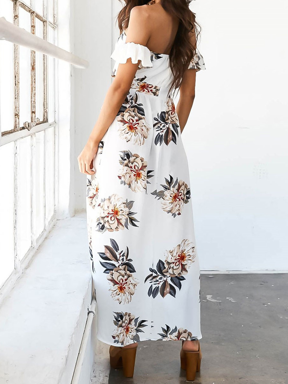 Floral Maxi Beach Dress Stylish Strapless Design Lightweight Fabric Perfect for Spring Summer Wholesale Available