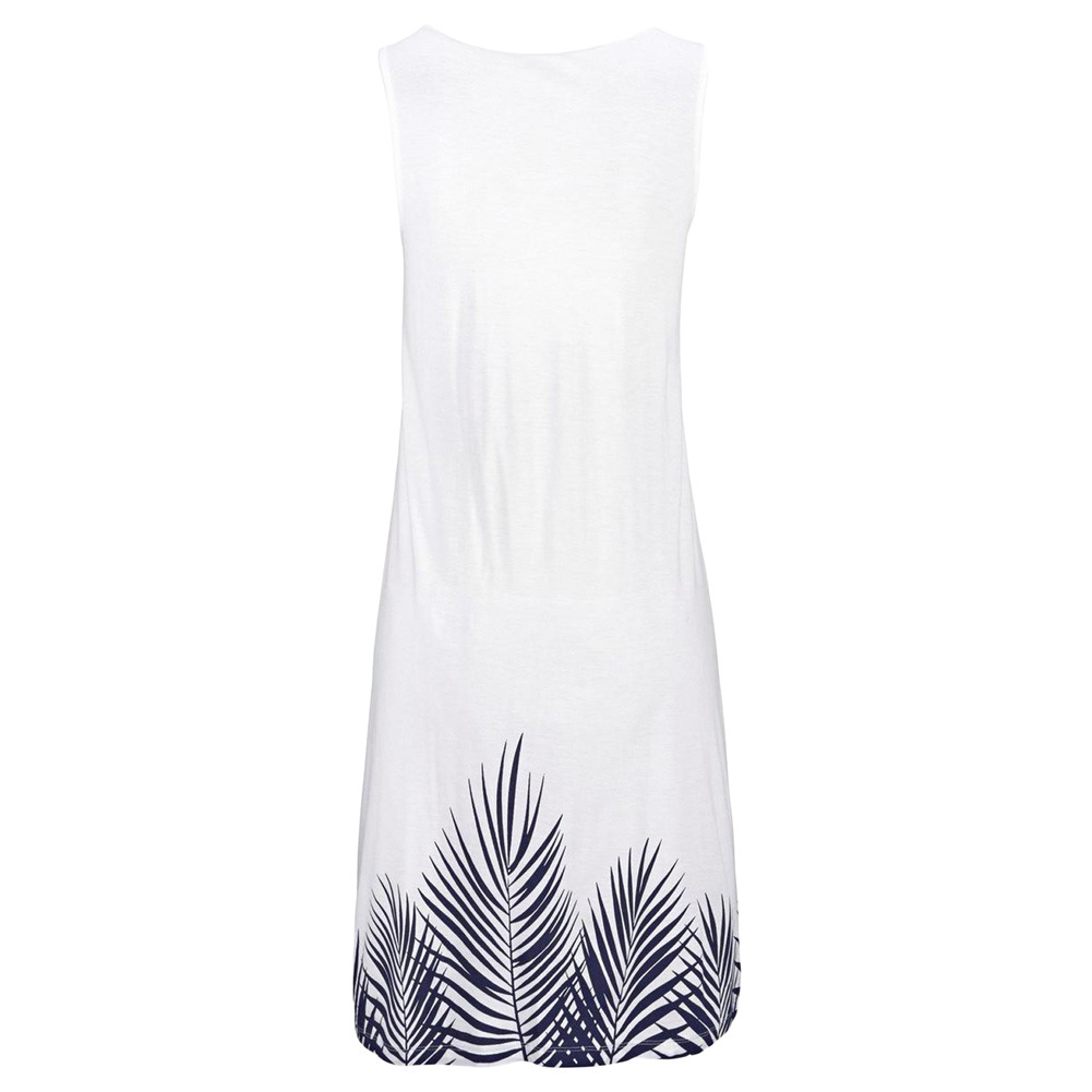 Womens Beach Vacation Sleeveless Dress Round Neck Floral Print Casual Style Wholesale Available