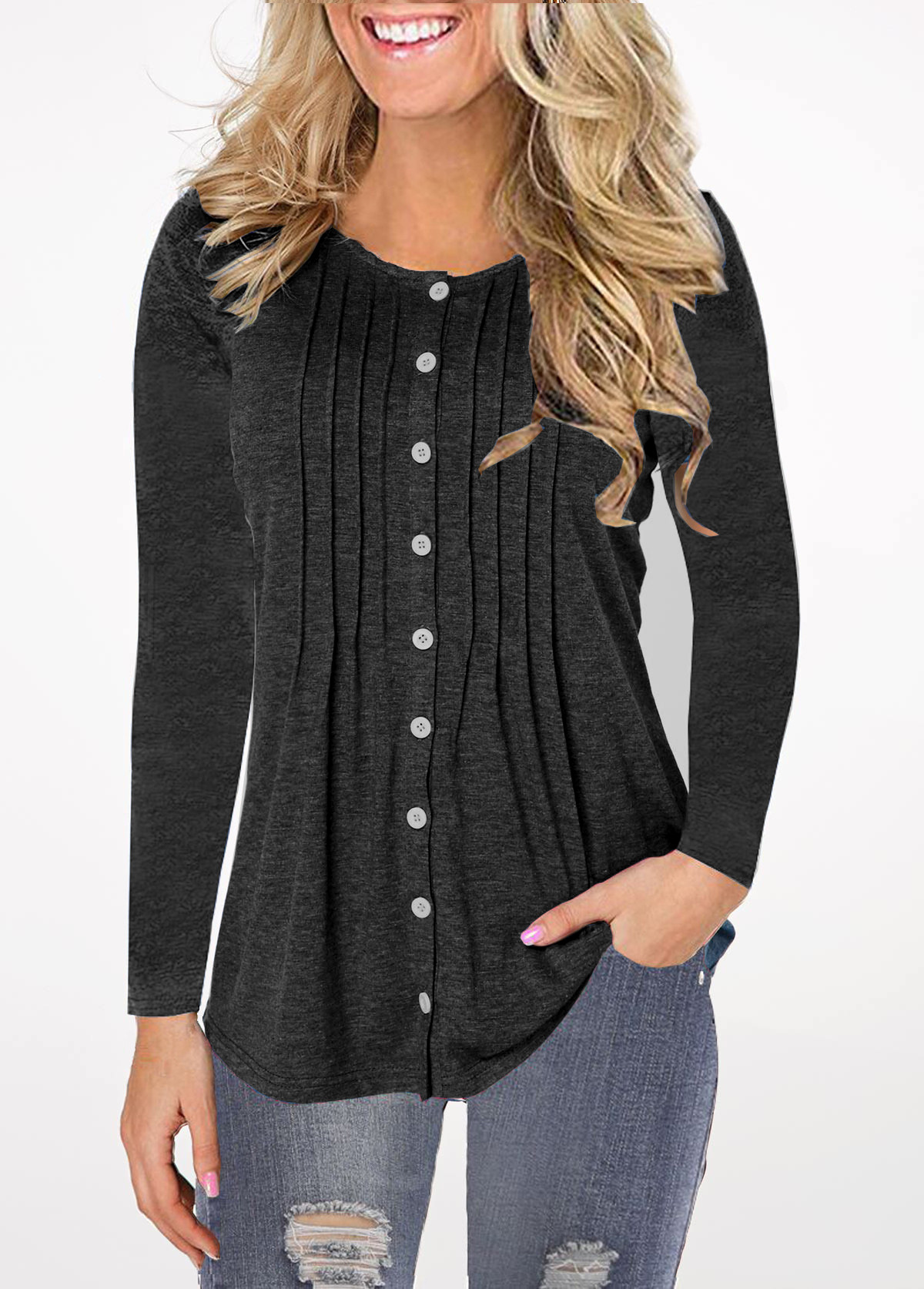 Womens Gradient Long Sleeve Top Autumn Winter Fashion Casual Wear Wholesale Available fast shipping