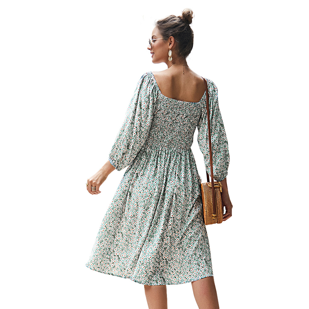 Floral Long Sleeve Dress Womens Fashion Spring Summer Collection Trendy Design Wholesale Available