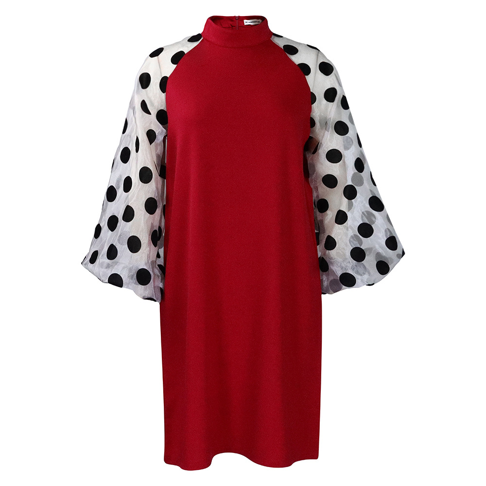 D3203 Women's Fashionable Loose Mesh Spliced Dress for Cross Border Trade in Europe, America, and Africa Stylish Casual Wear