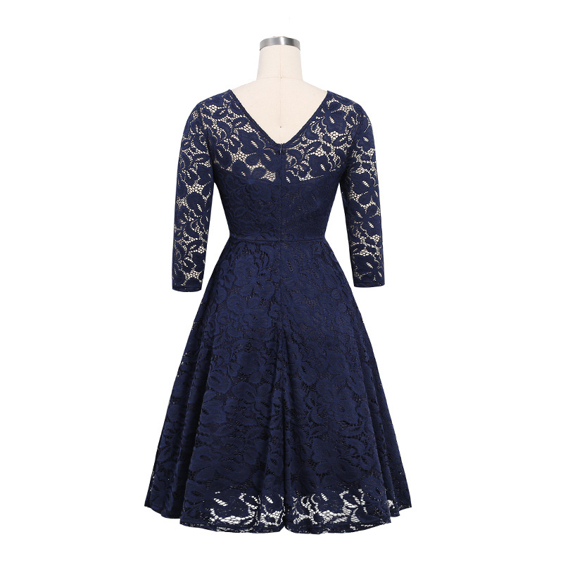 Lace Maxi Dress Floral Appliqué Elegant Design Autumn Winter Fashion Wholesale Available bulk order