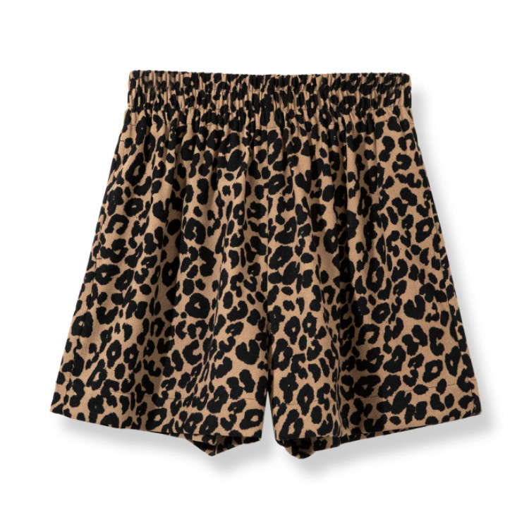 Leopard Print High Waisted Shorts Slim Fit Elastic Waist Comfortable Fabric Casual Summer Wear Wholesale Available