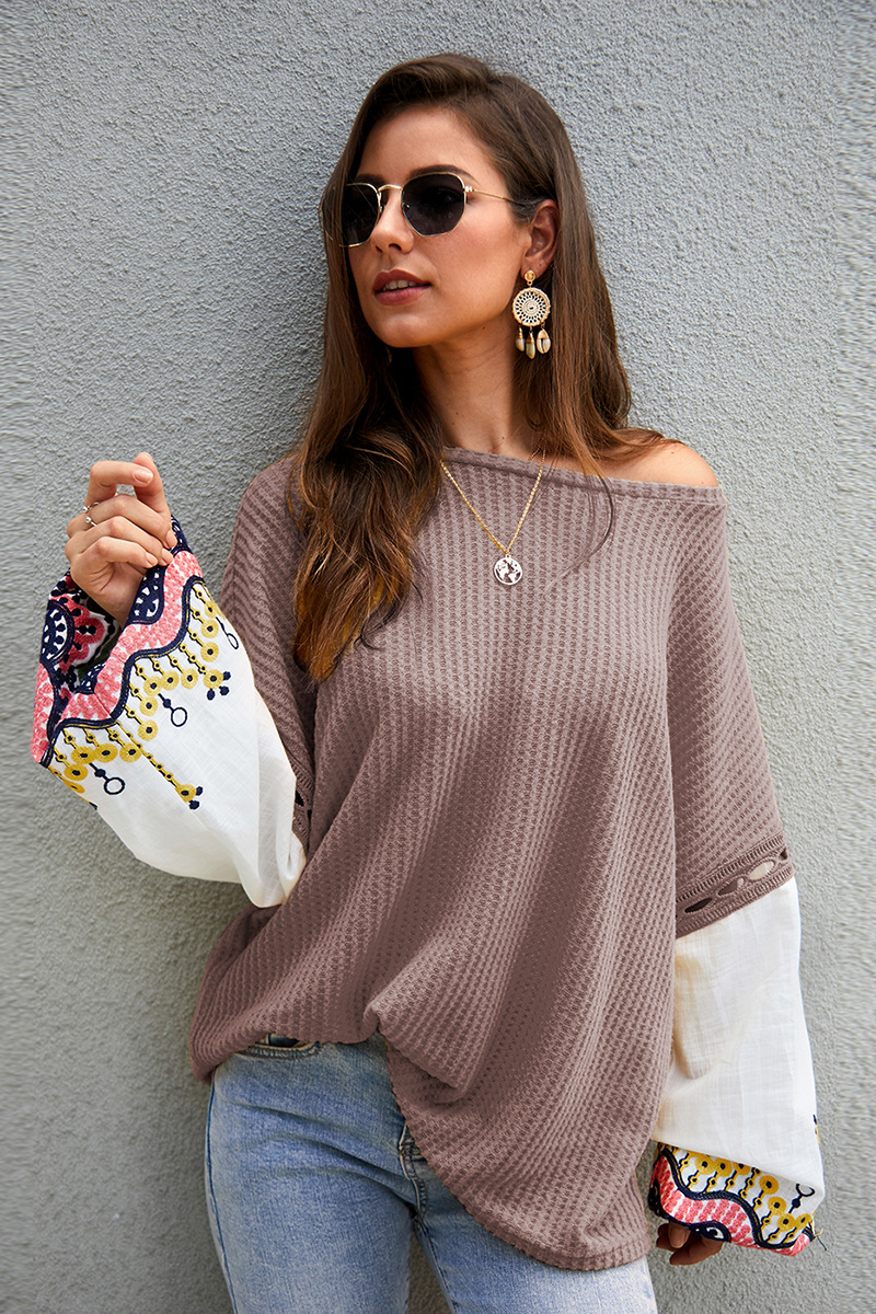 Knitted Patchwork Sweater Stylish Design Comfortable Fit Warm Fabric Autumn Winter Fashion for Women OEM Available