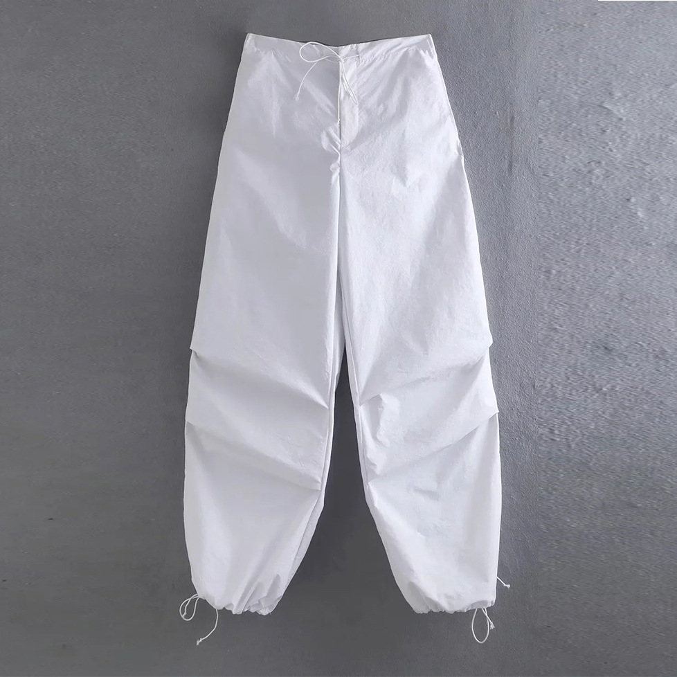 Womens High Waisted Cargo Pants Lightweight Drawstring Casual Spring Summer Wholesale Available