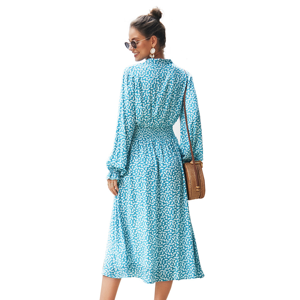 Floral Long Sleeve Shirt Dress Original Design Spring Summer Style Comfortable Fit Wholesale Available