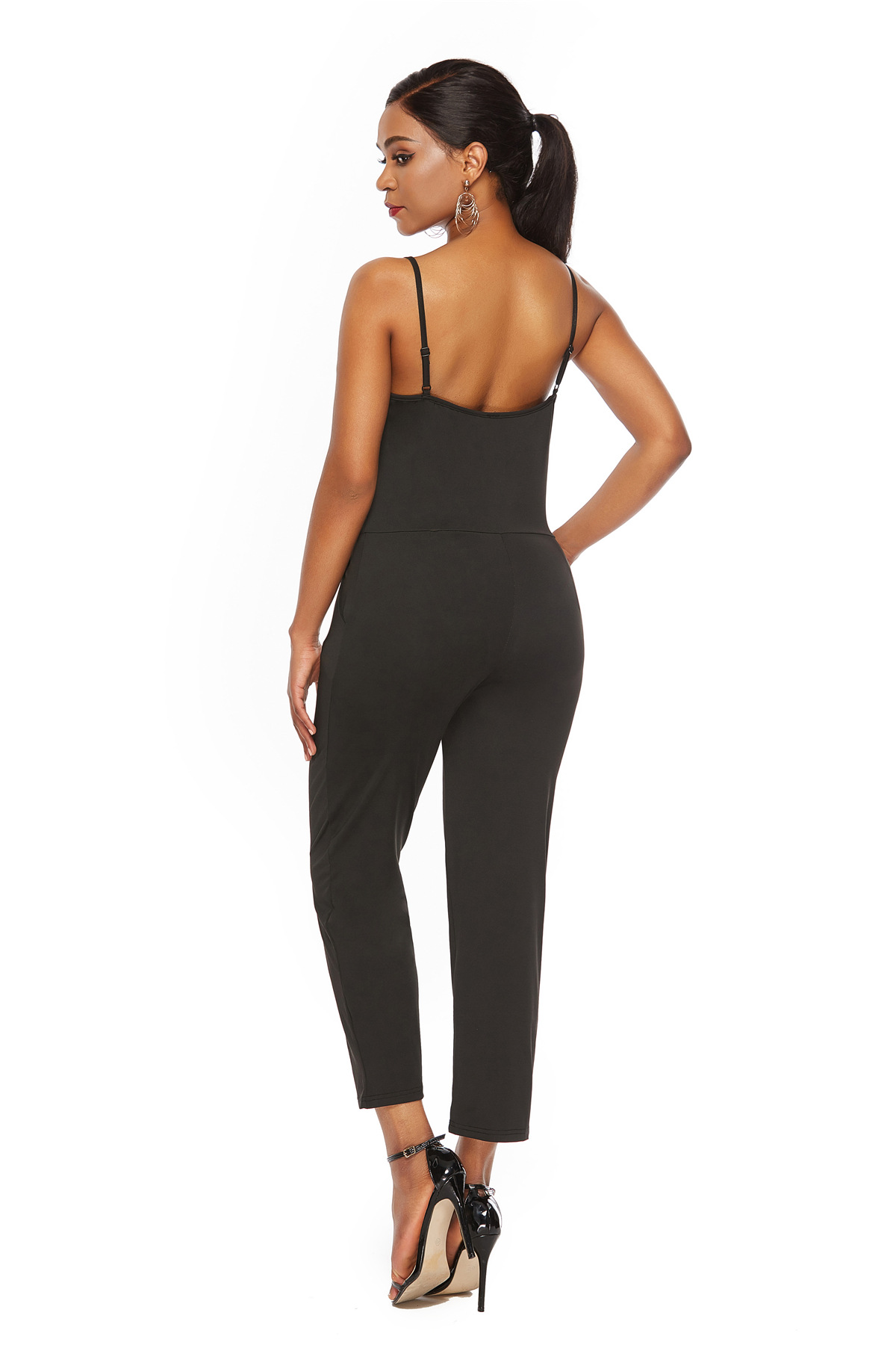 Deep V Neck Sexy Jumpsuit Hollow Out Design Casual Style Three Quarter Length Perfect for Summer Events Wholesale