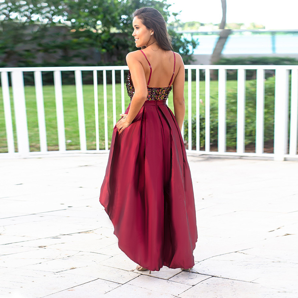 Satin Sequin Slip Dress Elegant Design Adjustable Straps Spring Fashion Perfect for Parties and Events Wholesale