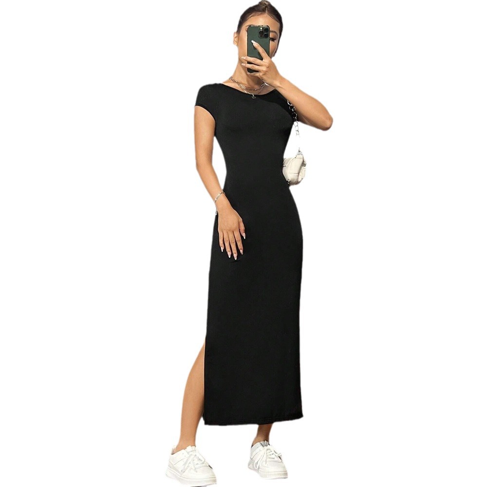 Elegant Knitted Sleeveless Dress Summer New Mid Waist Pullover A Line Long Dress