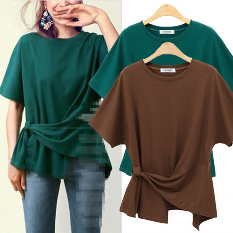 Womens Plus Size Short Sleeve T Shirt Casual Loose Fit Round Neck Fashionable Design Summer Wear OEM Available