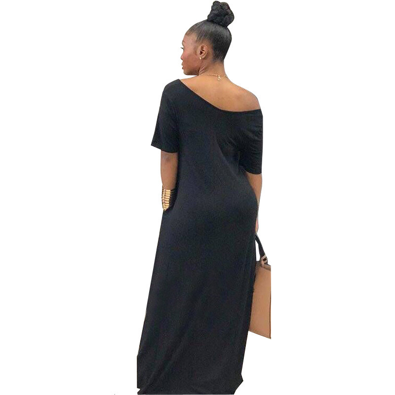 Casual Short Sleeve Pocket Dress Solid Color Relaxed Fit Comfortable Fabric Perfect for Summer Outings Wholesale