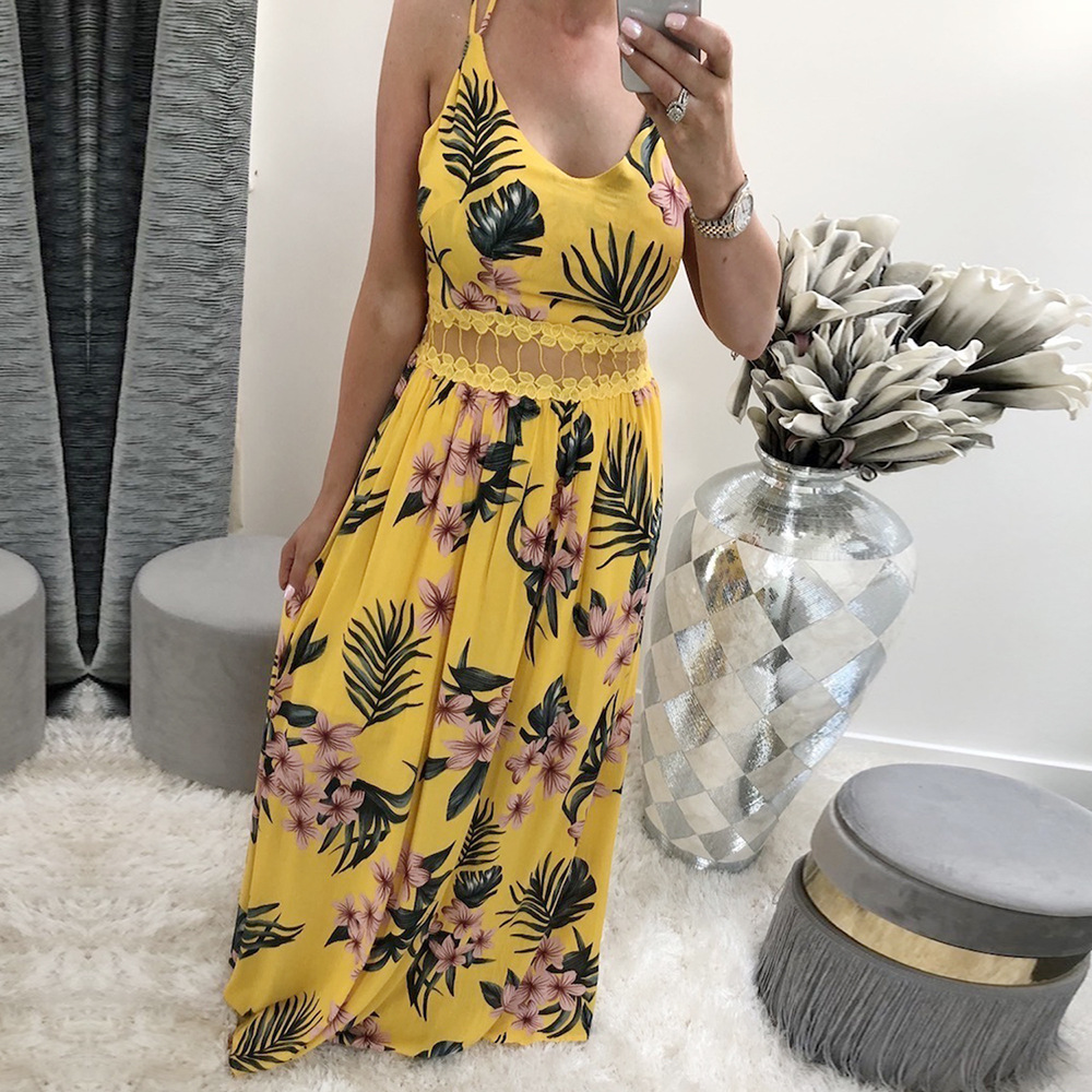 Womens Lace Floral Print Slip Dress Elegant Summer Style Perfect for Parties and Casual Outings Wholesale Available