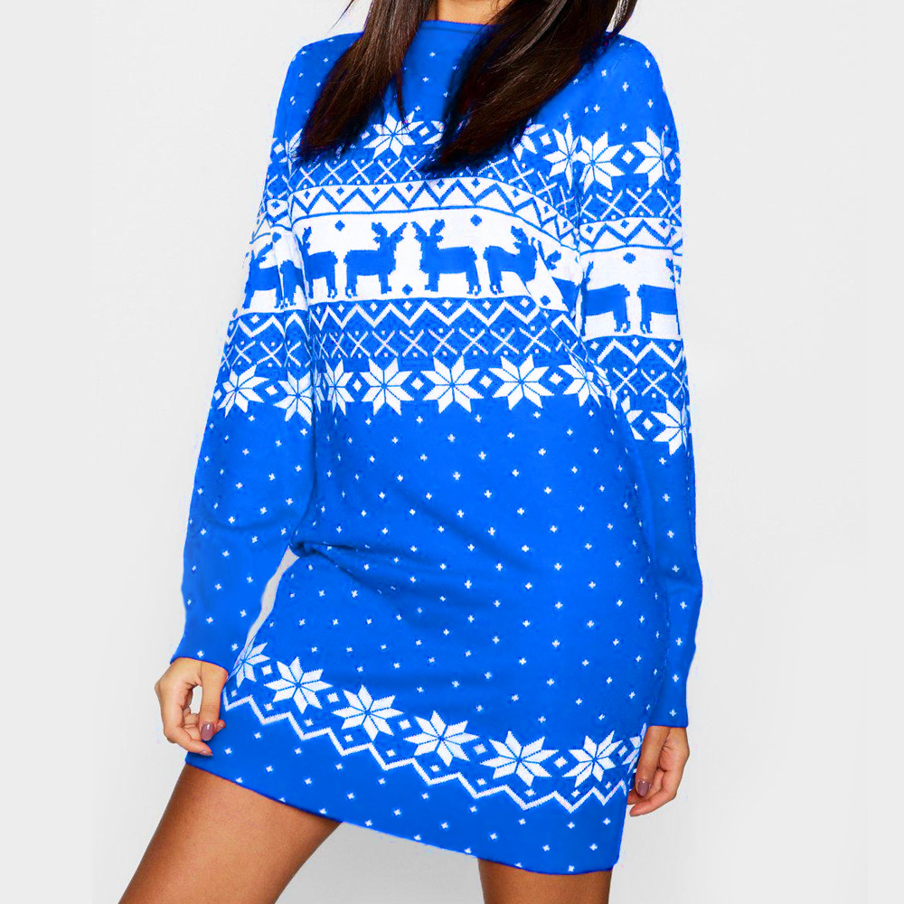 Plus Size Womens Knit Sweater Dress Long Sleeve Autumn Winter Style Comfortable Fabric Wholesale Availability
