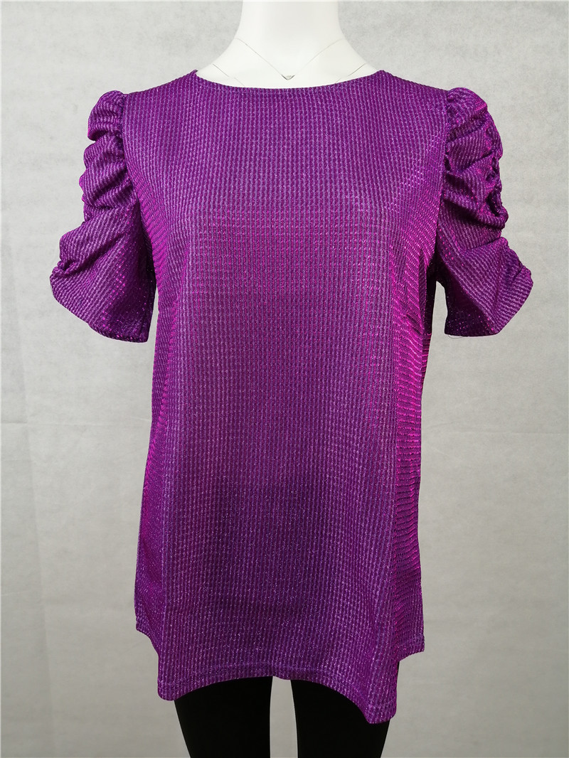 Sequin T Shirt Round Neck Short Sleeve Summer Style Casual Wear for Women Wholesale Available
