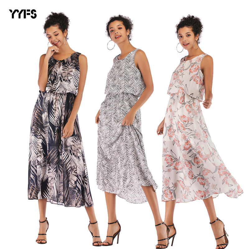 Summer Floral Chiffon Dress Fresh Sweetheart Neckline Waist Defined Fit Adjustable Straps Casual or Party Wear