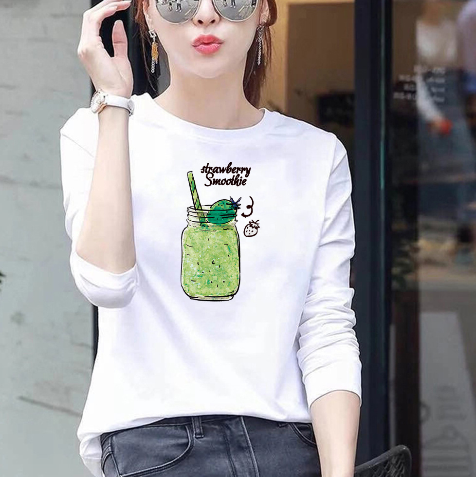 Womens Loose Fit Round Neck Long Sleeve T Shirt 95 Cotton Floral Print Plus Size Casual Spring Wear Wholesale