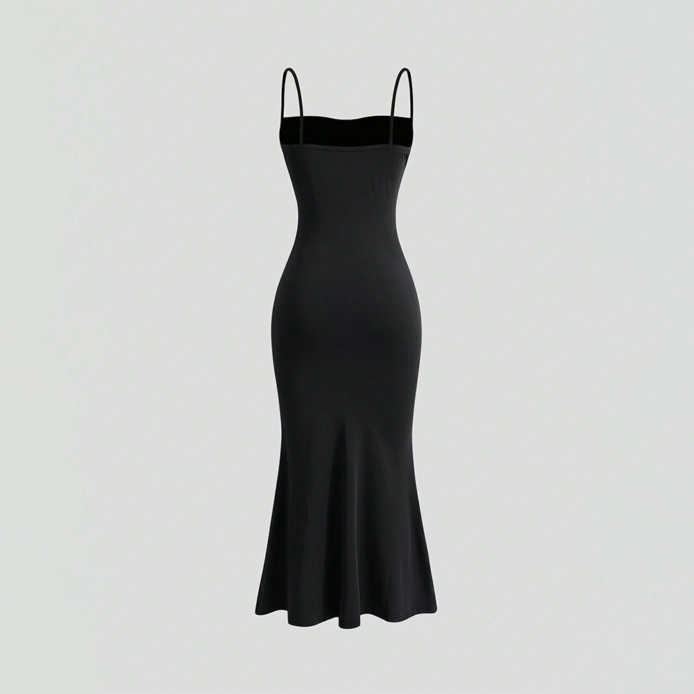 Sexy Sleeveless High Waist Tie Strap Bodycon Long Dress for Spring