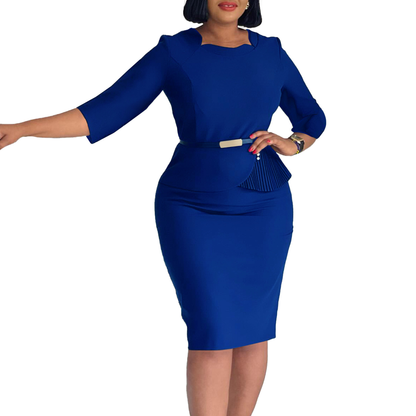 Fashionable Women's OL Bodycon Dress, Elegant and Chic African Style, Perfect for Trade Shows and Business Events