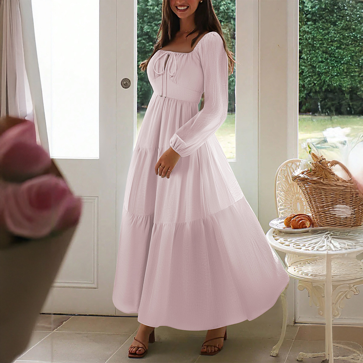 Casual Vacation Spaghetti Strap Atmosphere Dress for Women Autumn Winter